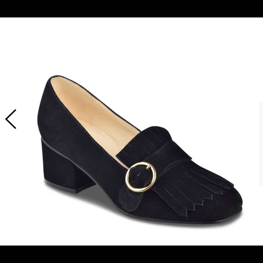 Marc Fisher Mabel Fringe Block Heel Loafers